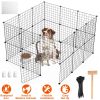 Small Animal Playpen with Door Dog Metal Playpen Small Medium Puppies Kennel Small Animal Cage Metal Wire Fence For Indoor Outd