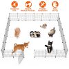 Small Animal Playpen with Door Dog Metal Playpen Small Medium Puppies Kennel Small Animal Cage Metal Wire Fence For Indoor Outd