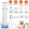 4 In 1 Electric Pet Dog Grooming Kit Cordless Rechargeable Pet Hair Trimmer Shaver Set Low Noise Nail Grinder with 4 Guide Combs