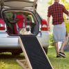Foldable Wooden Dog Ramp for High Beds Non Slip 4 Heights Adjustable Pet Ramp for Couch Car SUV 176LBS Load