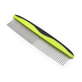 Dog Comb for Removes Tangles and Knots - Comb for Removing Matted Fur - Grooming Tool with Stainless Steel Teeth and Non-Slip Grip Handle - Best P