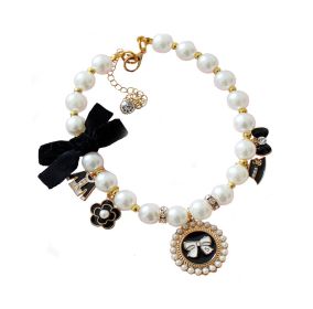 Luxurious Pearls Pet Collar Decorative for Small Dog Adjustable 10-12 inches