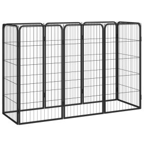 HEAV8-Panel Dog Playpen Black 19.7"x39.4" Powder-coated Steel