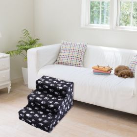 3 Steps Pet Stairs for Dogs - White claw with black bottom