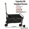 New Foldable Folding Car Stroller, Dog Stroller Heavy Duty Utility Garden Cart with All-Terrain Wheels for Beach, Lawn, Sports, Camping