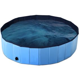 63 Inch Foldable Leakproof Dog Pet Pool Bathing Tub Pool for Dogs