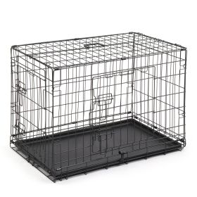 30" Pet Kennel Dog Folding Steel Crate Animal Playpen Wire Metal