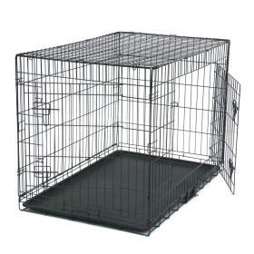 42" Pet Kennel Dog Folding Steel Crate Animal Playpen Wire Metal