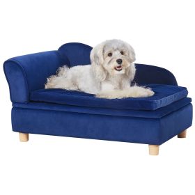 VEVOR Pet Sofa, Dog Couch for Medium-Sized Dogs, Soft Velvety Dog Sofa Bed, 81 lbs Loading Dog Sofa, Blue