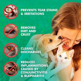 Pet Eye Wipes for Dogs and Puppies 100 Count Natural and Aromatherapy Medicated Removes Dirt Crust and Discharge Soft and Gentle