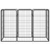HEAV8-Panel Dog Playpen Black 19.7"x39.4" Powder-coated Steel