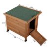 Modern Wooden Dog Hutch, Indoor/Outdoor Retreat House with Openable Roof for Small Pets, Weatherproof, Bright Yellow