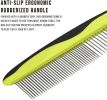 Dog Comb for Removes Tangles and Knots - Comb for Removing Matted Fur - Grooming Tool with Stainless Steel Teeth and Non-Slip Grip Handle - Best P