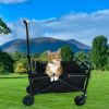 New Foldable Folding Car Stroller, Dog Stroller Heavy Duty Utility Garden Cart with All-Terrain Wheels for Beach, Lawn, Sports, Camping