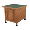 Modern Wooden Dog Hutch, Indoor/Outdoor Retreat House with Openable Roof for Small Pets, Weatherproof, Bright Yellow