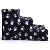 3 Steps Pet Stairs for Dogs - White claw with black bottom