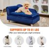 VEVOR Pet Sofa, Dog Couch for Medium-Sized Dogs, Soft Velvety Dog Sofa Bed, 81 lbs Loading Dog Sofa, Blue
