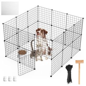 Small Animal Playpen with Door Dog Metal Playpen Small Medium Puppies Kennel Small Animal Cage Metal Wire Fence For Indoor Outd