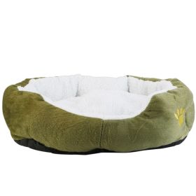 Pet Dog Bed Soft Warm Fleece Puppy Bed Dog Cozy Nest Sofa Bed Cushion For S/M Dog (Option: Green)