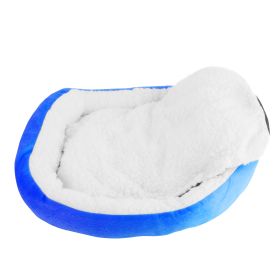 Pet Dog Bed Soft Warm Fleece Puppy Bed Dog Cozy Nest Sofa Bed Cushion For S/M Dog (Option: Blue)