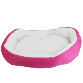 Pet Dog Bed Soft Warm Fleece Puppy Bed Dog Cozy Nest Sofa Bed Cushion For S/M Dog (Option: Pink)