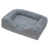 Pet Dog Bed Soft Warm Plush Puppy Bed Cozy Nest Sofa Non-Slip Bed Cushion Mat Removable Washable Cover Waterproof Lining For Small Medium Dog