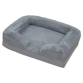 Pet Dog Bed Soft Warm Plush Puppy Bed Cozy Nest Sofa Non-Slip Bed Cushion Mat Removable Washable Cover Waterproof Lining For Small Medium Dog (Option: M)