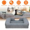 Pet Dog Bed Soft Warm Plush Puppy Bed Cozy Nest Sofa Non-Slip Bed Cushion Mat Removable Washable Cover Waterproof Lining For Small Medium Dog