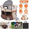Foldable Playpen for Dog with Carry Bag Portable Travel Waterproof Indoor Outdoor Pet Cage Tent Detachable Upper Cover For Dogs