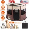 Foldable Playpen for Dog with Carry Bag Portable Travel Waterproof Indoor Outdoor Pet Cage Tent Detachable Upper Cover For Dogs