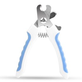 Dog Nail Clippers Pet Nail Toe Trimmer Stainless Steel Grooming Tool Free Nail File Small Medium Large Dogs L Size (Color: Blue & White)