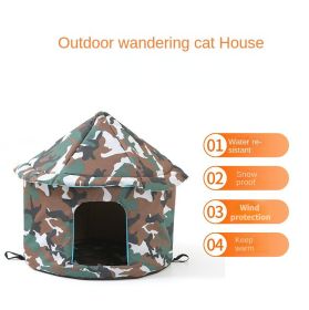 Stray dog removable and Waterproof house; The best gift for a stray dog; pet cage; removable and washable tent (colour: M code, size: Square nest deciduous brown)