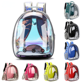 Dog Bag Breathable Portable Pet Carrier Bag Outdoor Travel backpack for dog Transparent Space pet Backpack (Color: Black, size: AS Pic)