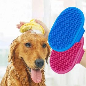 1 Pcs Pets Silicone Washing Glove Dog Bath Brush Comb Rubber Glove Hair Grooming Massaging Kitchen Cleaning Gloves (Color: Yellow)