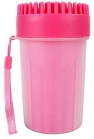Pet Portable Paw Cleaner Dog Paw Washer Cup Paw Cleaner for Small / Medium / Large Dogs (Color: pink, size: small)