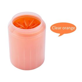 1pc Pet Paw Cleaner. Pet Cleaning Foot Cup For Dogs; Pet Grooming Supplies (Color: Orange, size: s)