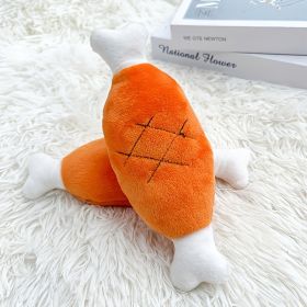 Double-bone Chicken Leg Plush Toy Vocal Connotation BB Pet Dog Toy dog chew toy (Color: Carrot Toy)
