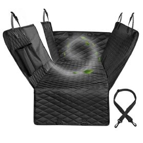 Waterproof Pet Carriers Scratch-resistant Durable Dog Car Seat Cover Folding Non-slip Car Backseat Safety Protection Pad (Color: Black, size: 137x147cm)