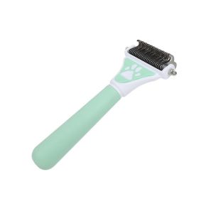 Dog Brush Pet Hair Remover Double Sided Open Knot Comb Dog Dematting Tool Deshedding Dog Brush - Double-Sided Pet Hair Remover For Dogs - Under (Color: Green)