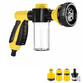 Pet Dog Wash Outdoor, High-Pressure Pet Shower Sprayer Dog Shower Brush And Pet Grooming Comb For Dog Bathing (Color: Yellow with four Heads)