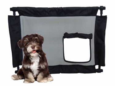 Pet Life Porta-Gate Travel Collapsible And Adjustable Folding Pet Dog Gate (Color: Black)