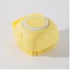 Pet Grooming Bath Massage Brush with Soap and Shampoo Dispenser Soft Silicone Bristle for Long Short Haired Dogs Shower,