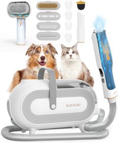 Katio Kadio Pet Grooming Kit & Pet Hair Vacuum, Dog Grooming Tools for Shedding Small, Medium Dog  - 60dB Low Noise  Pet Grooming Vacuum (Color: Grey)