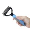 Pet Grooming Tool 2 Sided Undercoat Rake for Dogs - Safe Dematting Comb for Easy Mats & Tangles Removing -Pet Brush Grooming-Grooming Tool