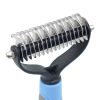 Pet Grooming Tool 2 Sided Undercoat Rake for Dogs - Safe Dematting Comb for Easy Mats & Tangles Removing -Pet Brush Grooming-Grooming Tool
