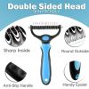 Professional Pet Deshedding Brush 2 Sided Dematting Dog Comb Brush Rake Puppy Grooming Tools Undercoat Shedding Flying Hair