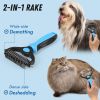 Pet Grooming Brush and Metal Comb Combo, Dog Brush for Shedding